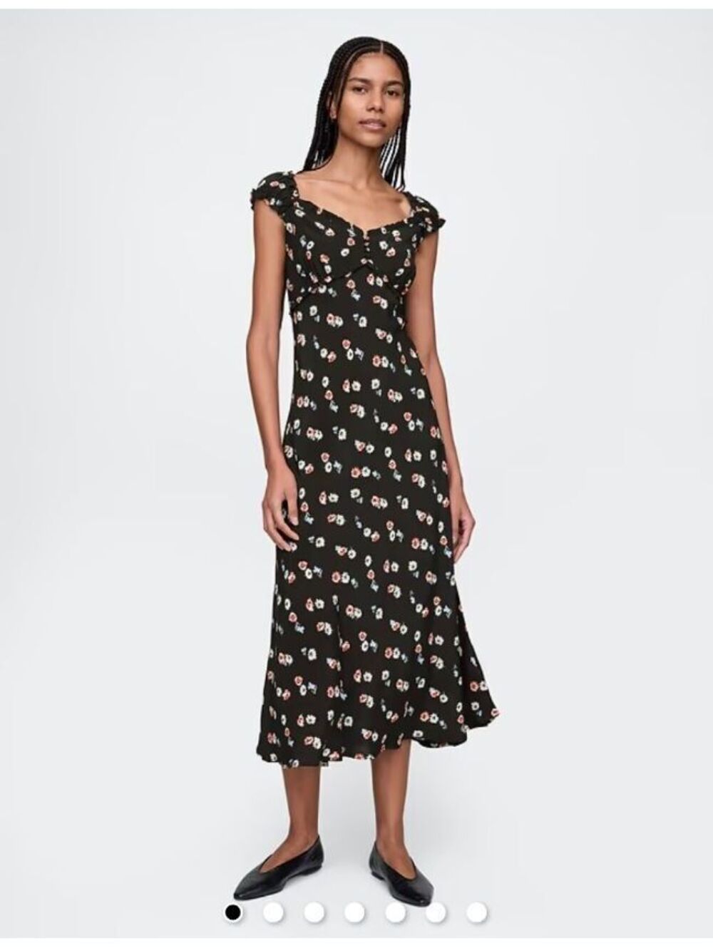 Gap Crepe Sweetheart Maxi Dress Black floral NWT Sundress casual feminine XL